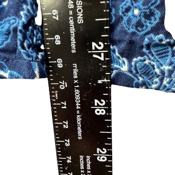 Torrid Challis Tie Straps Romper Dark Blue Floral Smocked Waist Pockets 00/10 - Picture 8 of 13